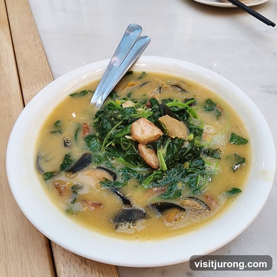 Soup with Greens and Mushrooms