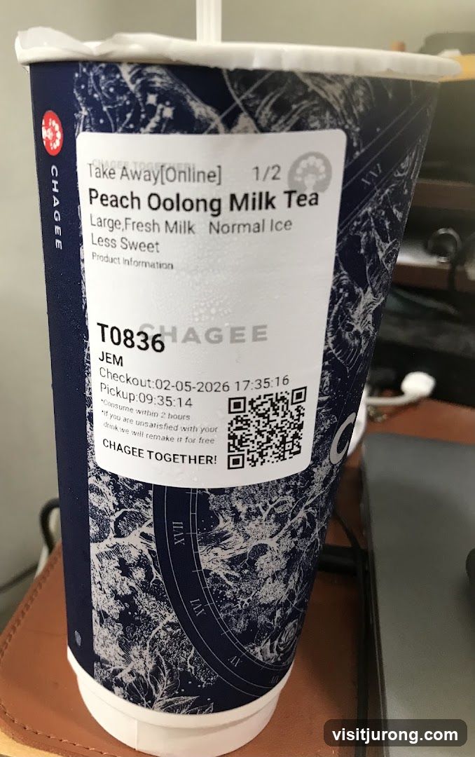 CHAGEE Peach Oolong Milk Tea Cup