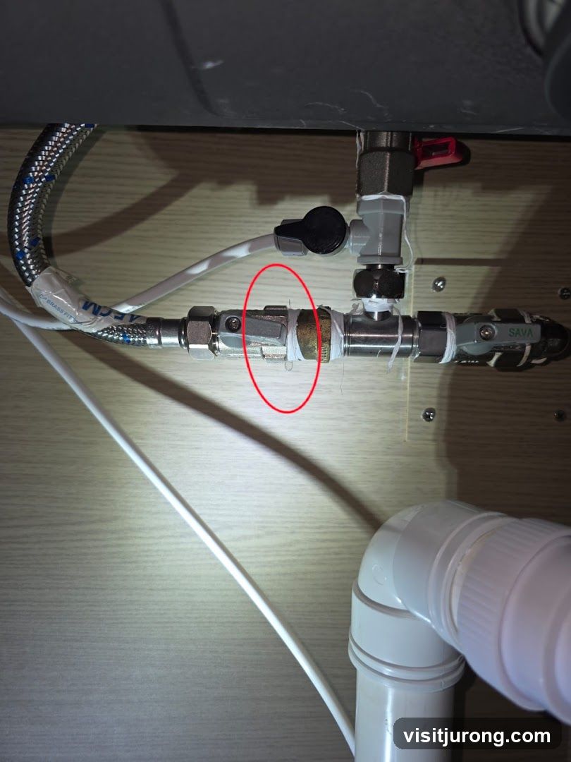 Plumbing under sink