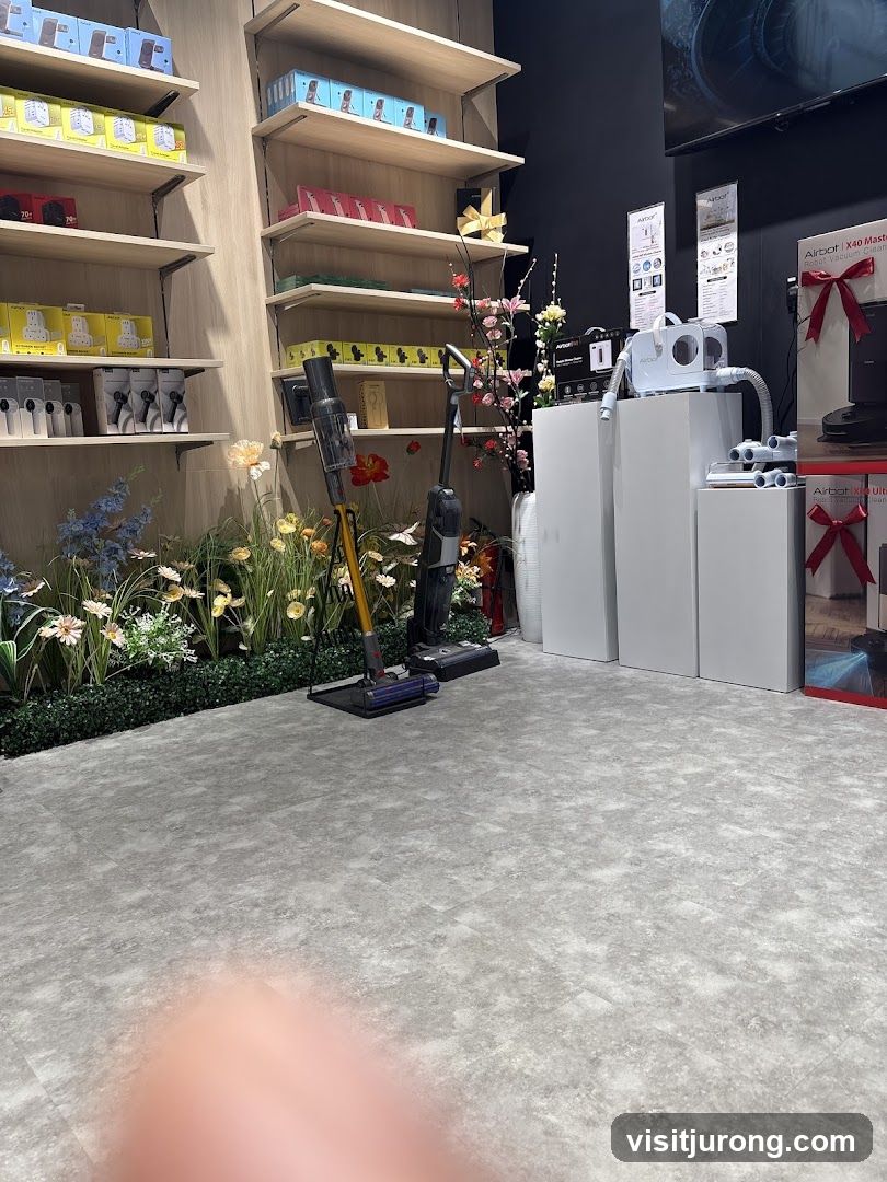 Store Display with Vacuum Cleaners and Electronics