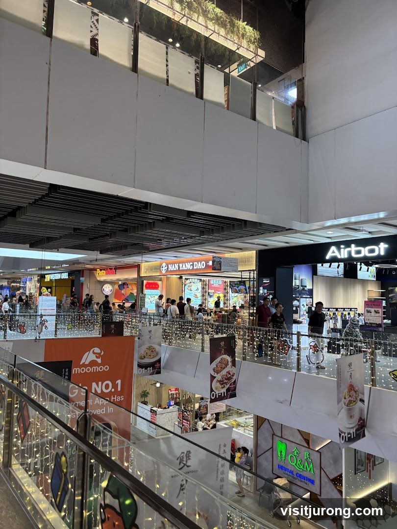 Mall Interior with Food Stalls and Shops