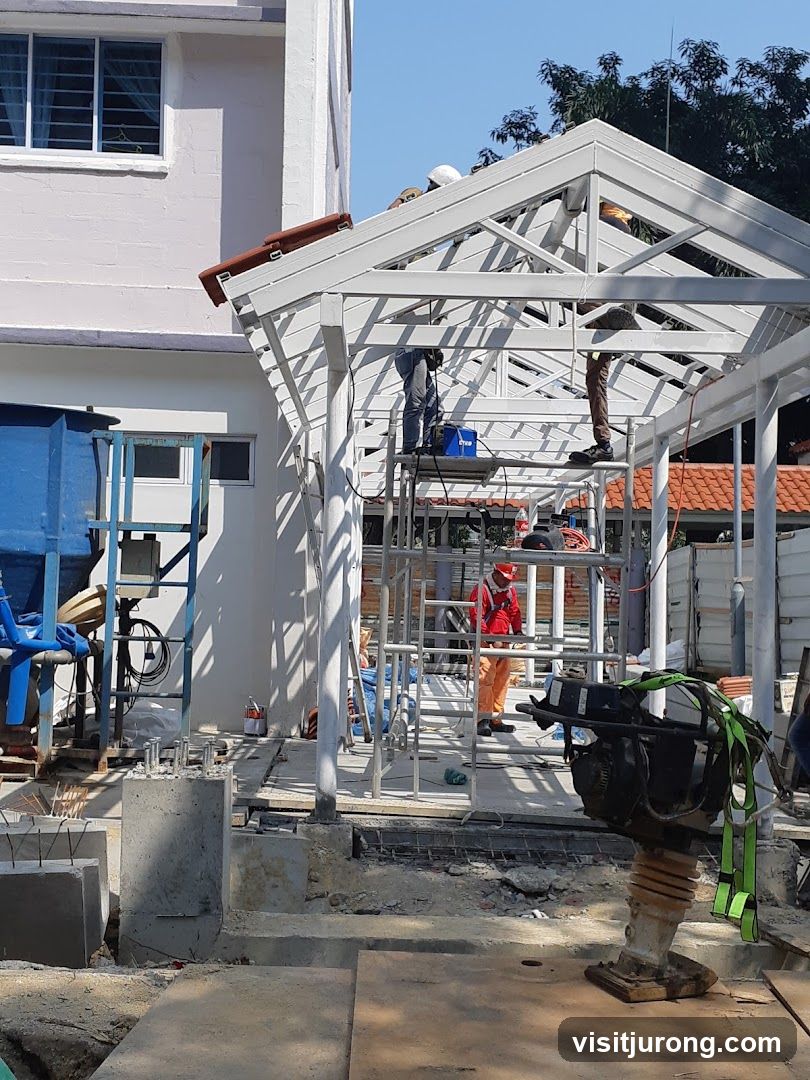 Construction Site with Workers