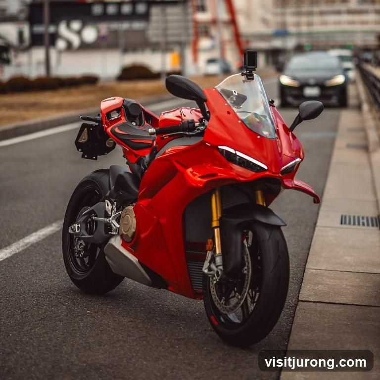 Red Motorcycle on Road