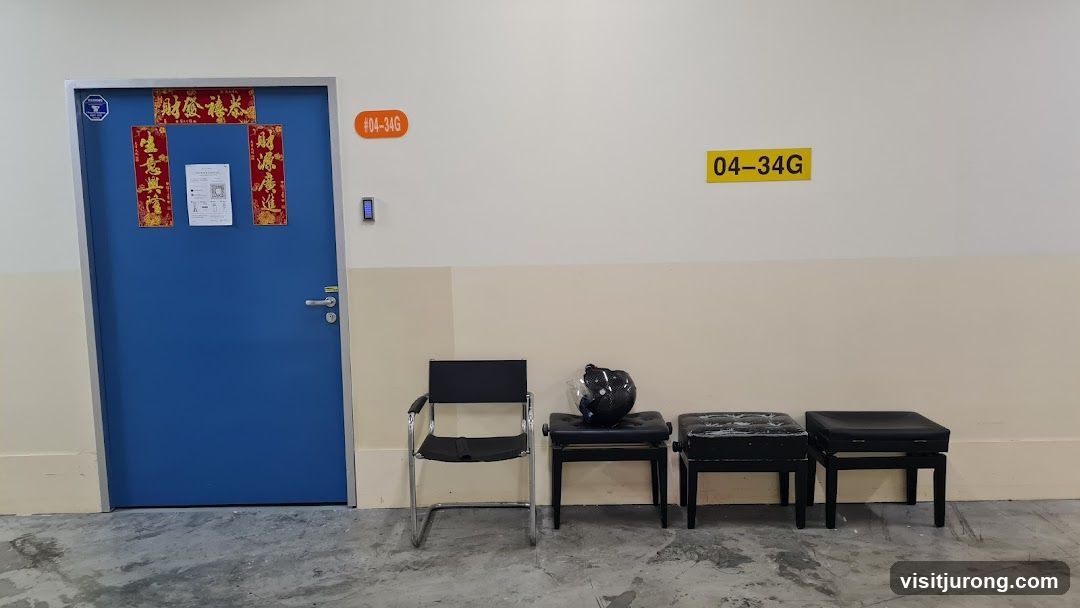 Hallway with Door and Seating