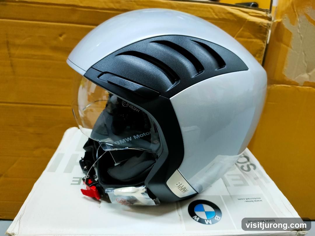 Silver Motorcycle Helmet