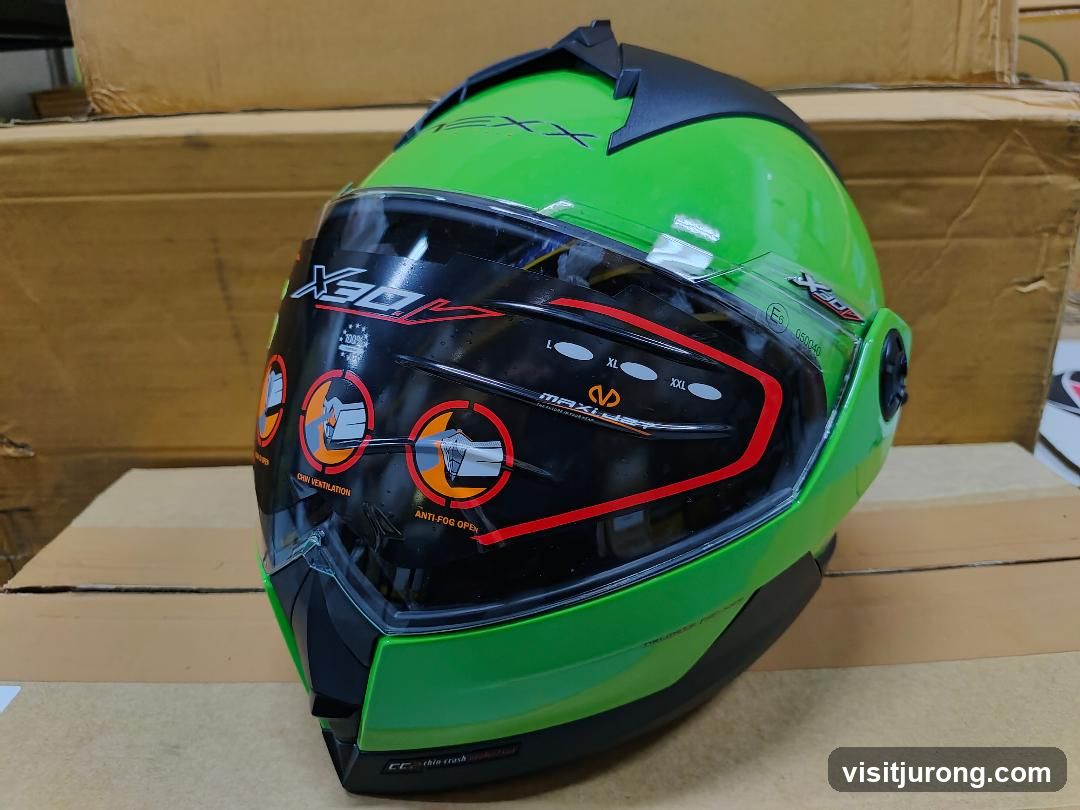 Green Motorcycle Helmet