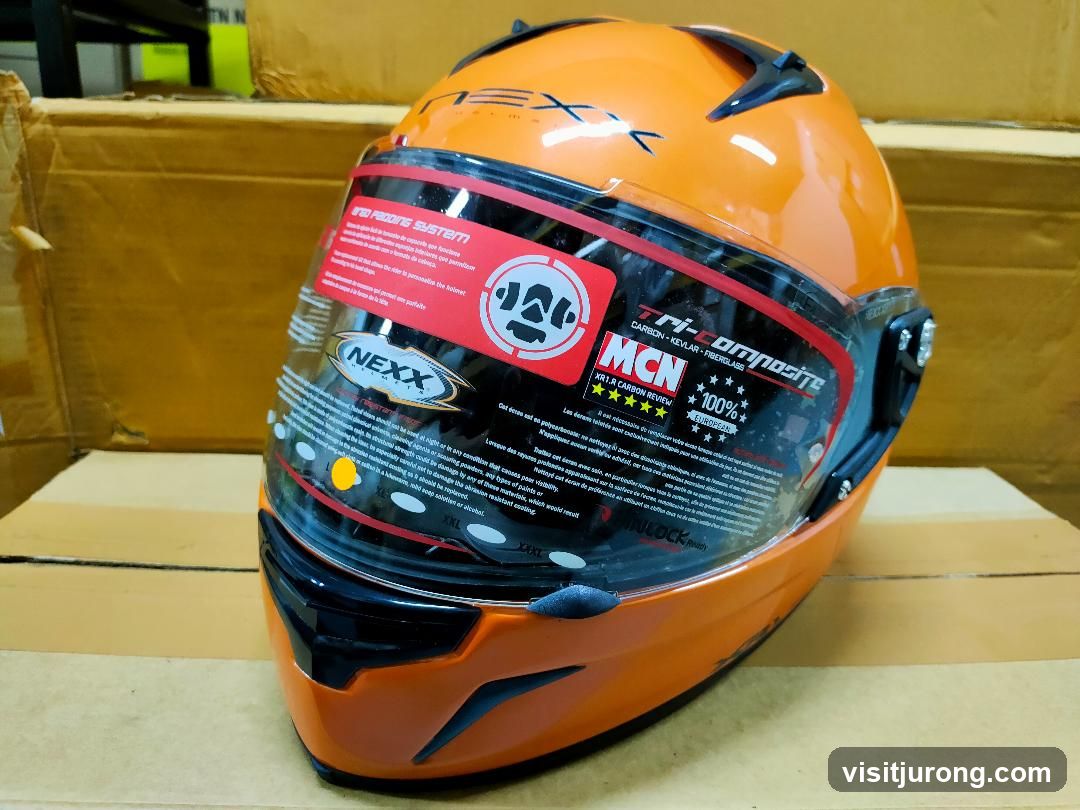Orange Motorcycle Helmet