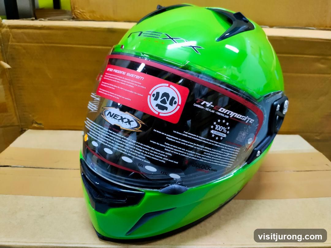 Green Motorcycle Helmet