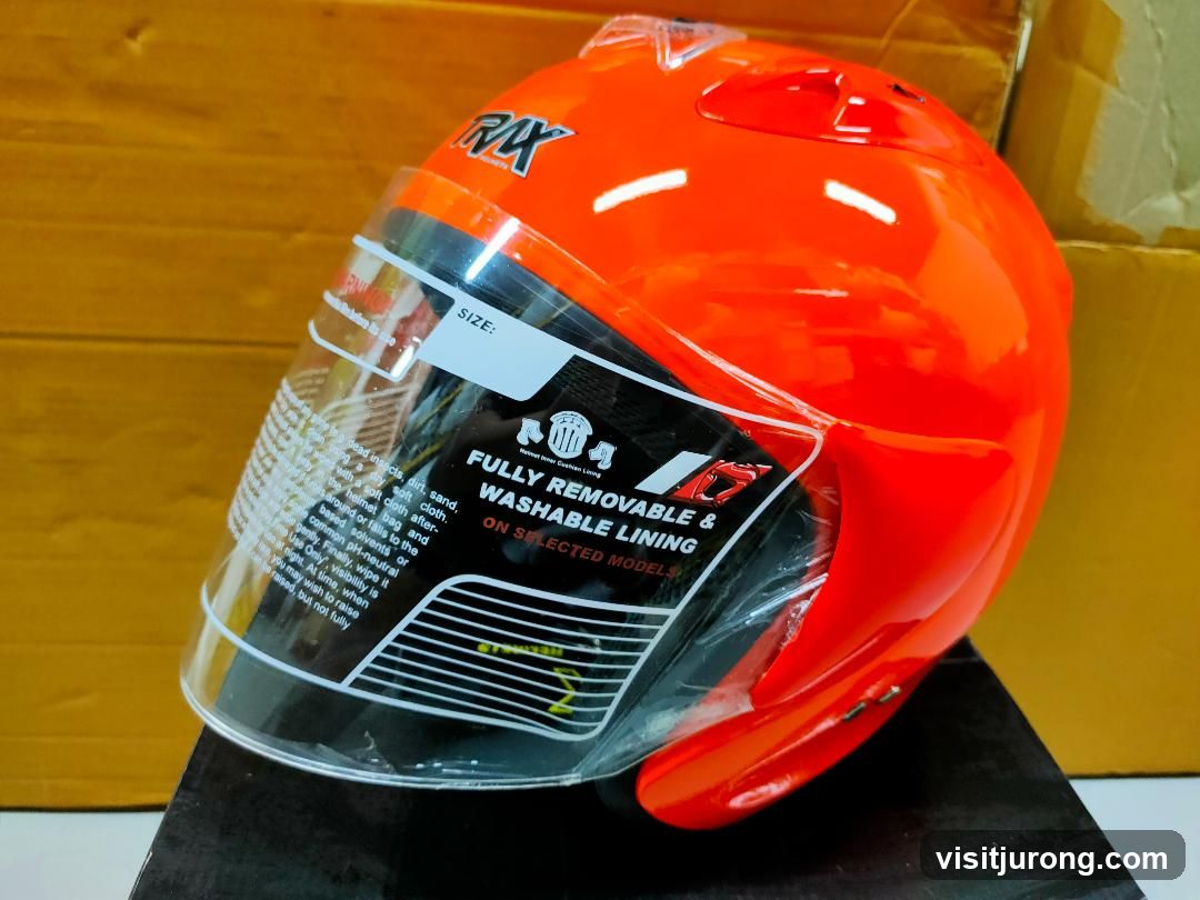 Orange Motorcycle Helmet