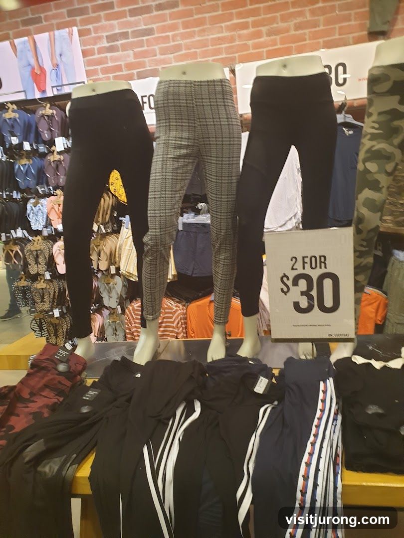 Pants Display with Sale Sign
