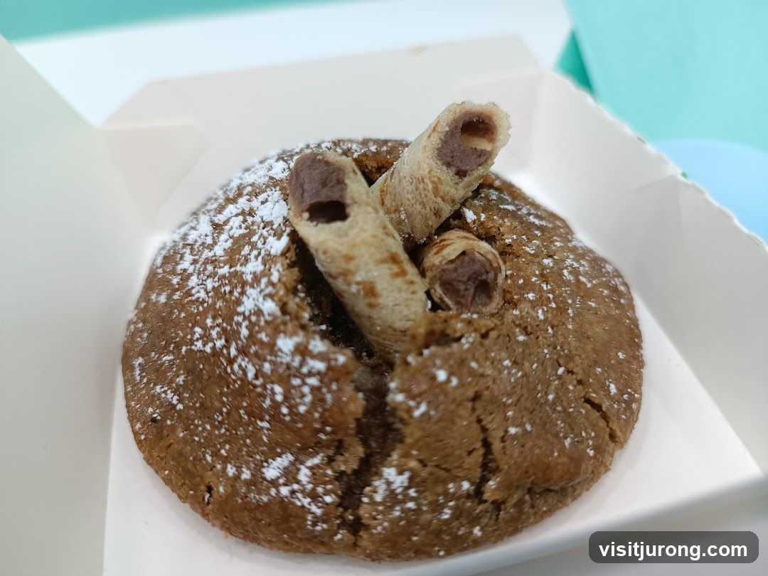 Chocolate cookie with wafer rolls