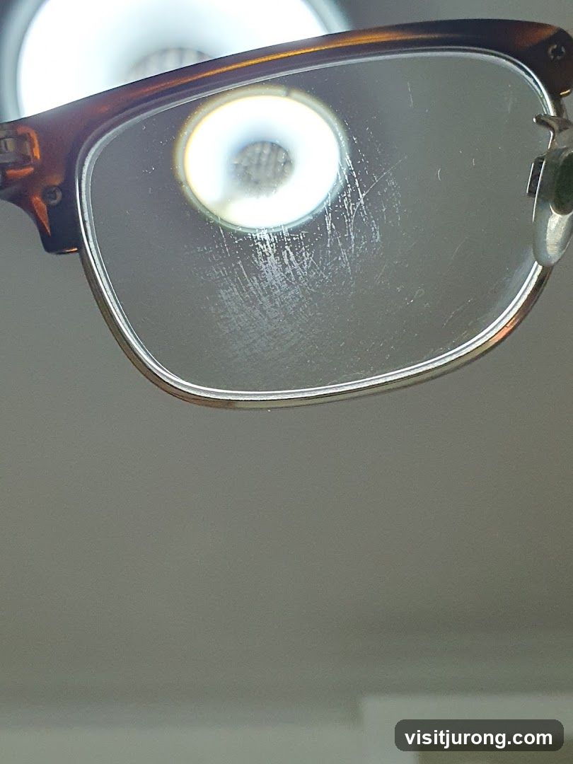 Scratched Eyeglass Lens