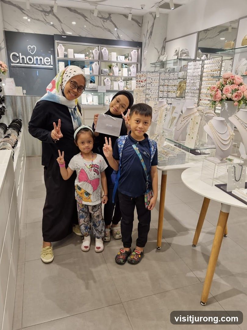 Family Posing in Jewelry Store