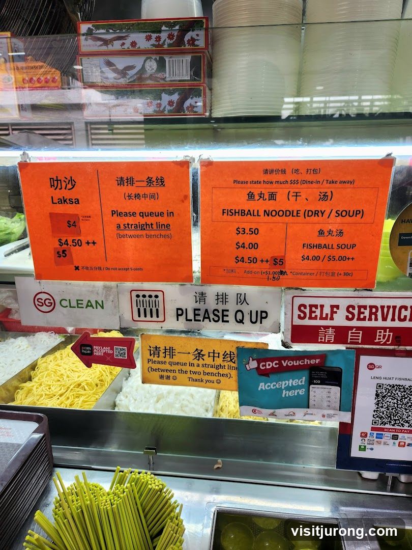 Laksa and Fishball Noodle Menu