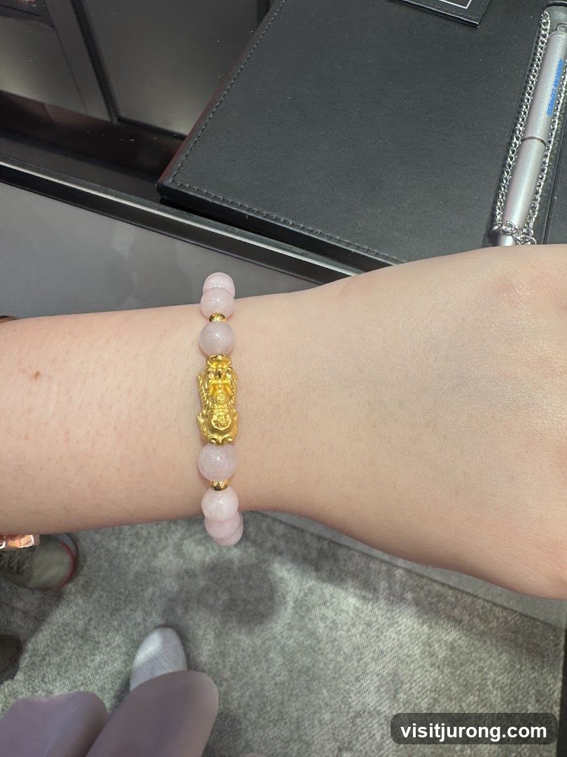 Gold and Rose Quartz Bracelet