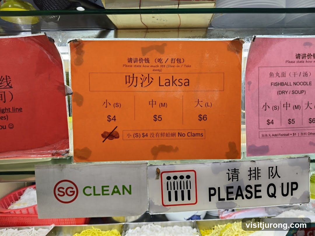 Laksa and Fishball Noodle Menu