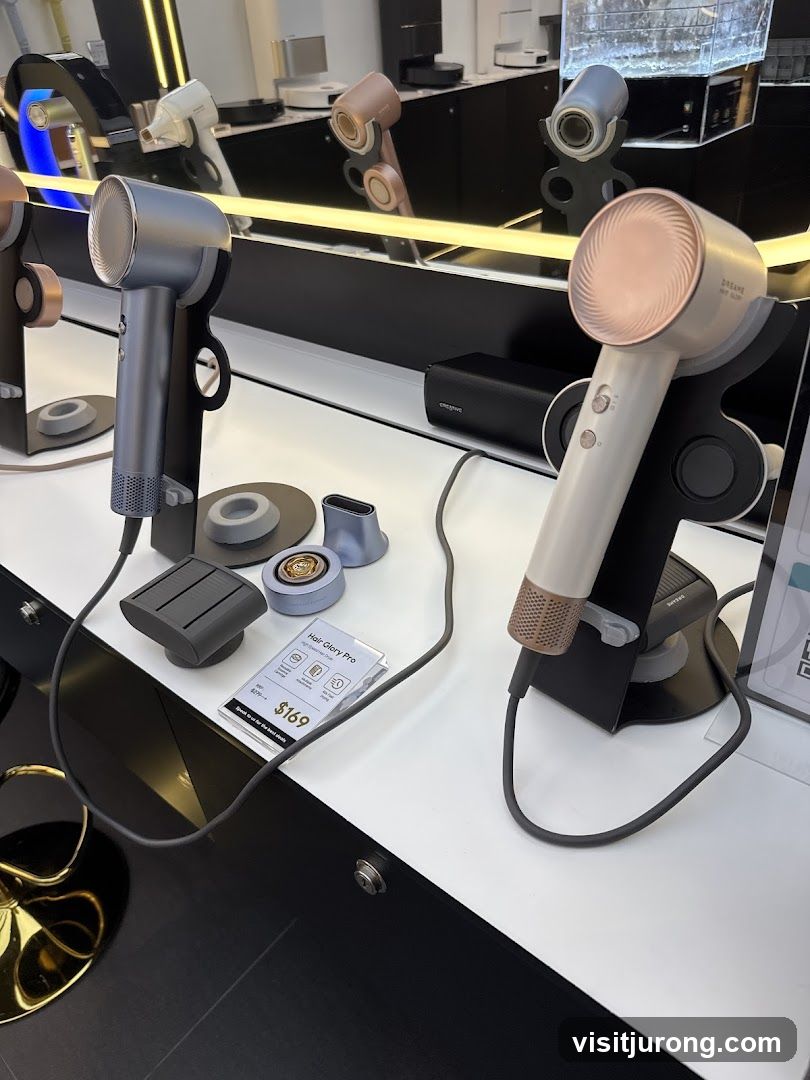 Hair Dryers on Display