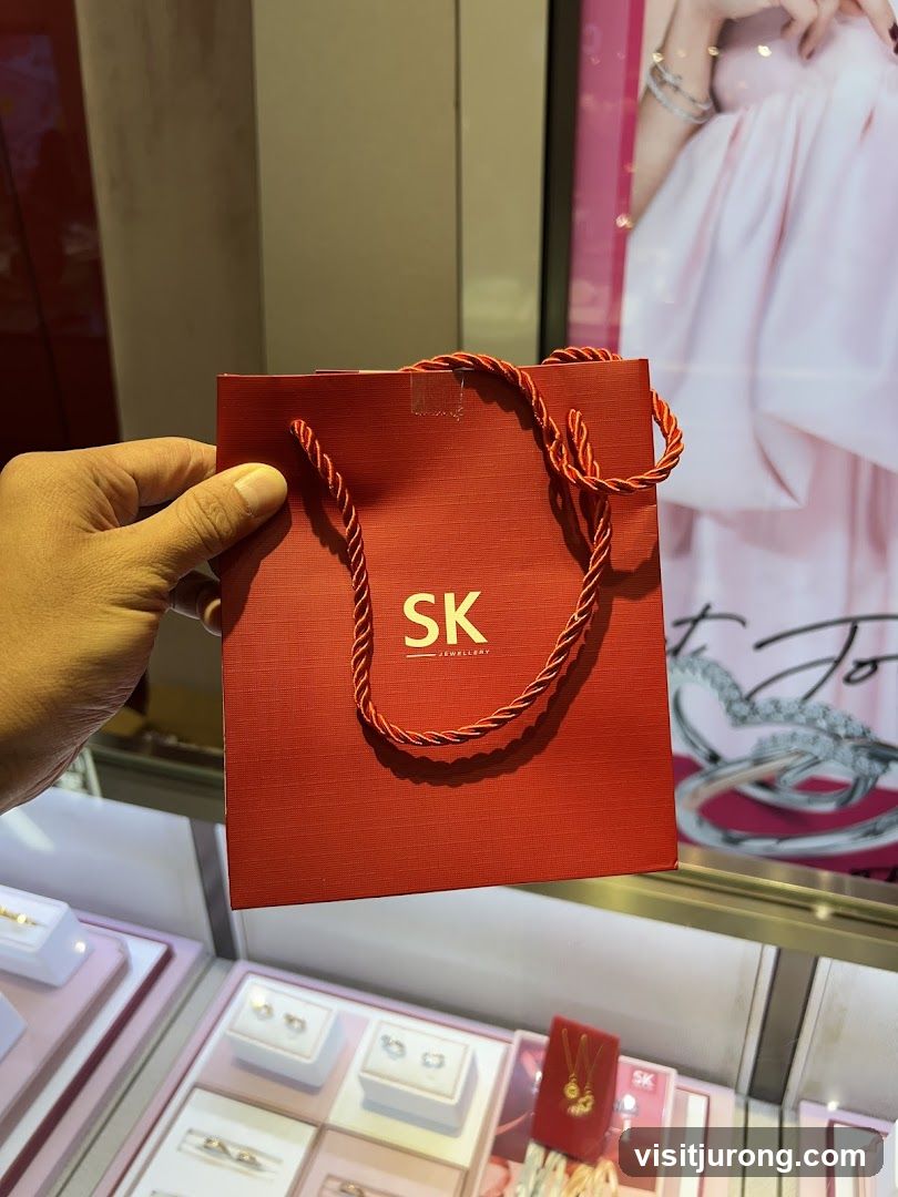 Red Gift Bag with SK Jewellery Logo