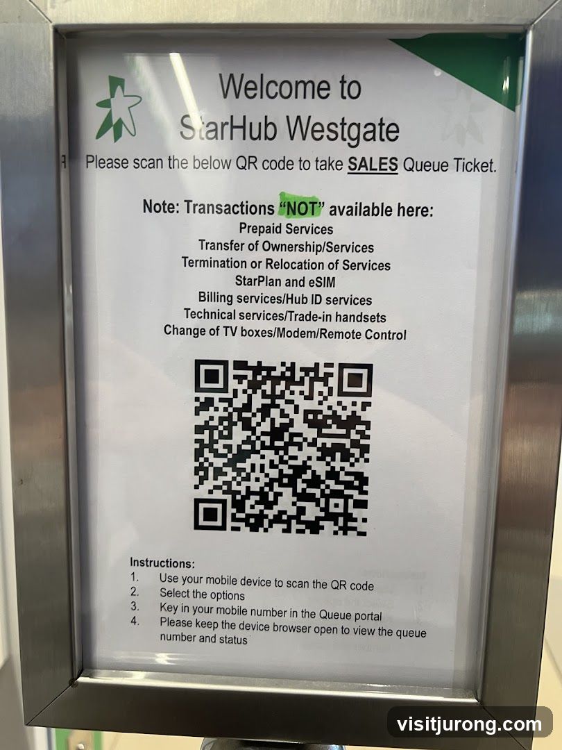 StarHub Westgate Queue Ticket QR Code