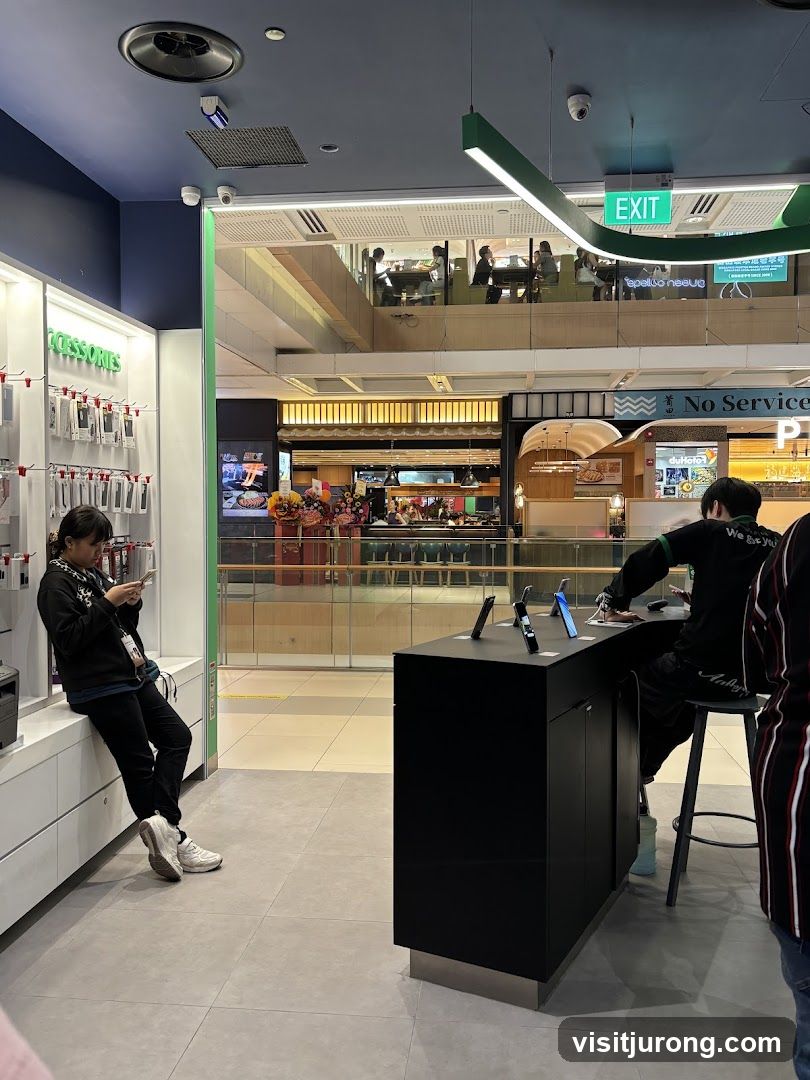 Store Interior with Display and Seating Area