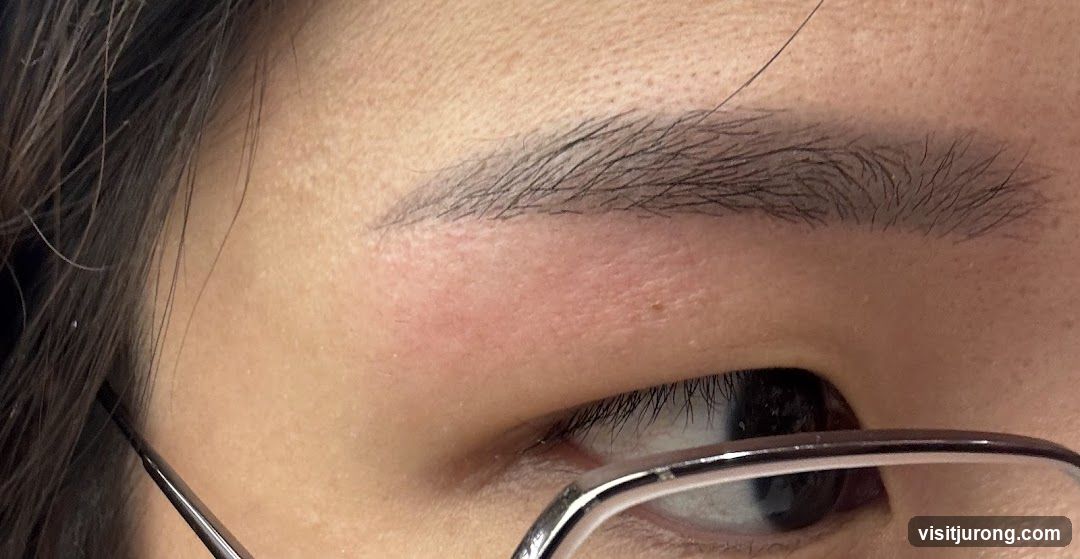 Close-up of an eye and eyebrow