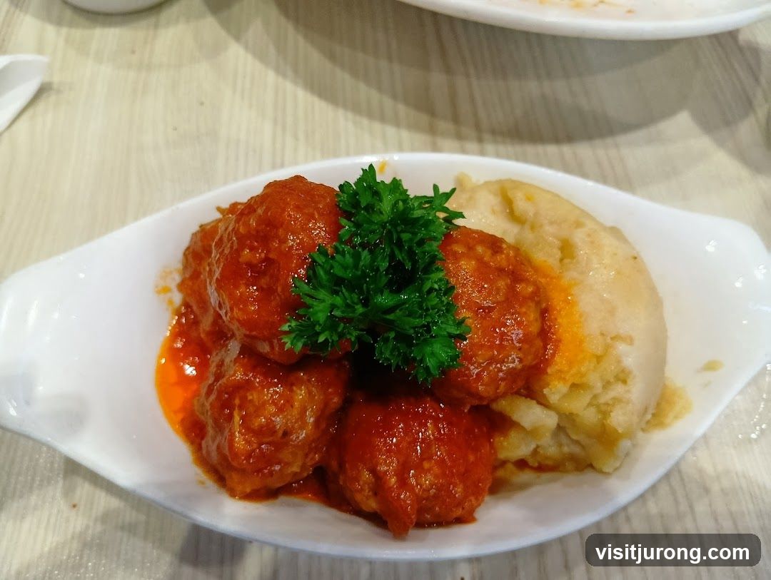 Meatballs with Parsley and Steamed Bun