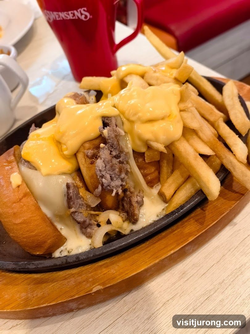 Cheesy Steak Sandwich with Fries