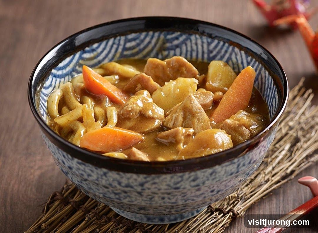 Curry Udon with Chicken and Carrots