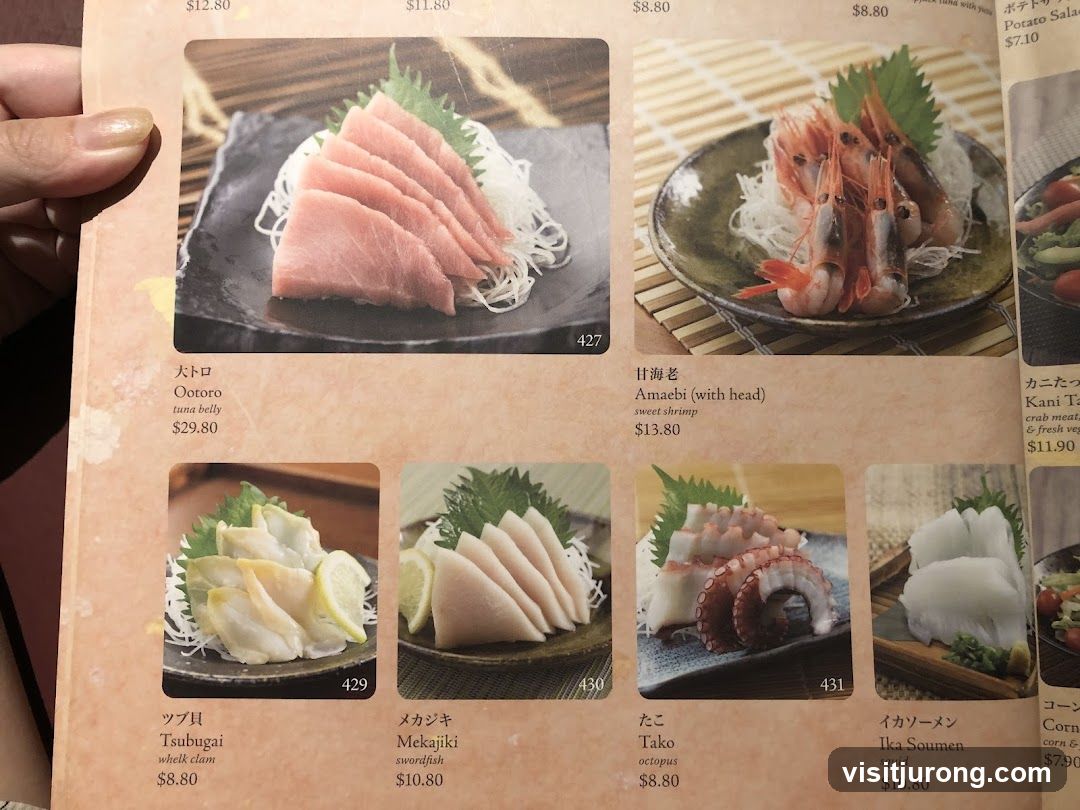 Sashimi Menu