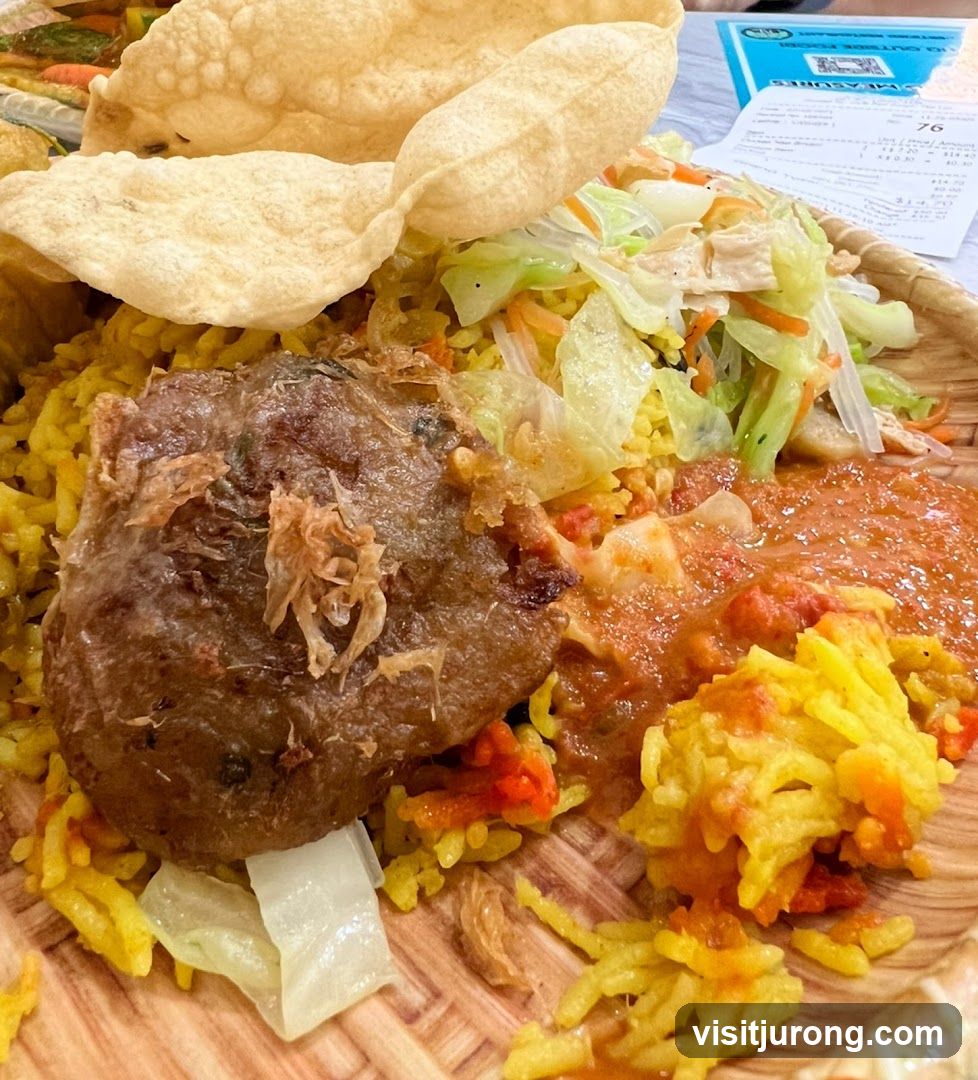 Plate of Rice with Meat and Salad
