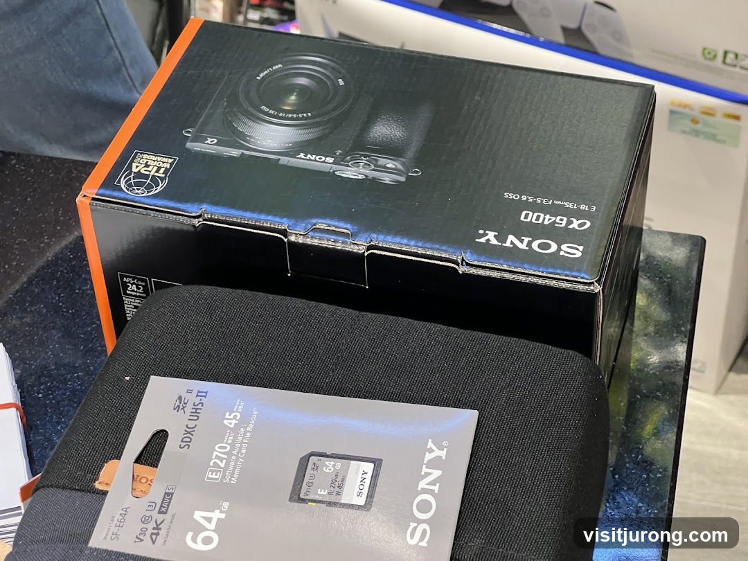 Sony Alpha a6400 Camera Box and SD Card