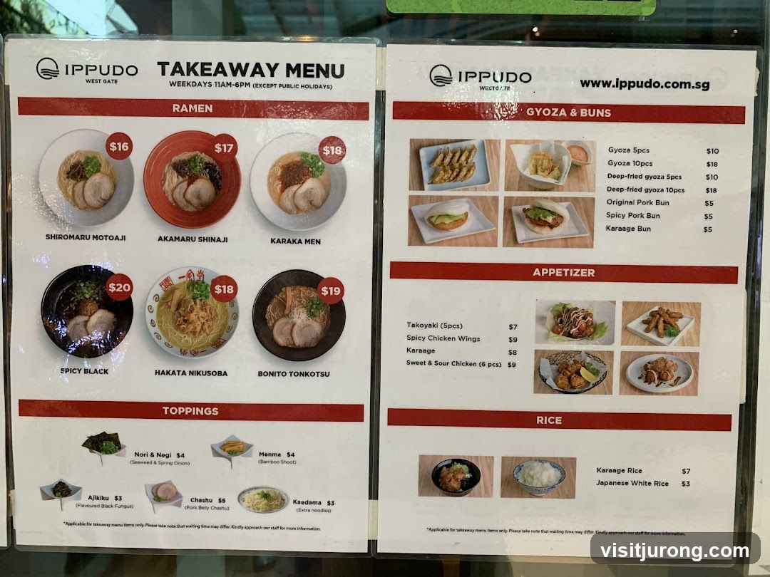 IPPUDO TAKEAWAY MENU