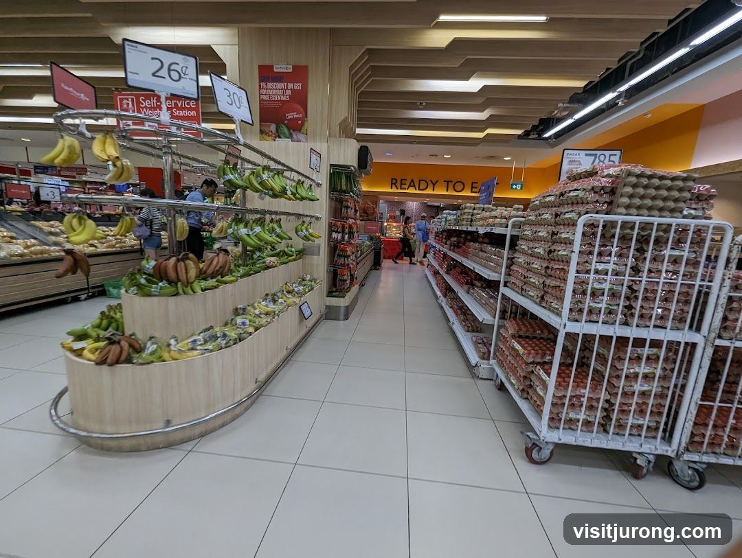 Grocery Store Produce and Egg Aisles