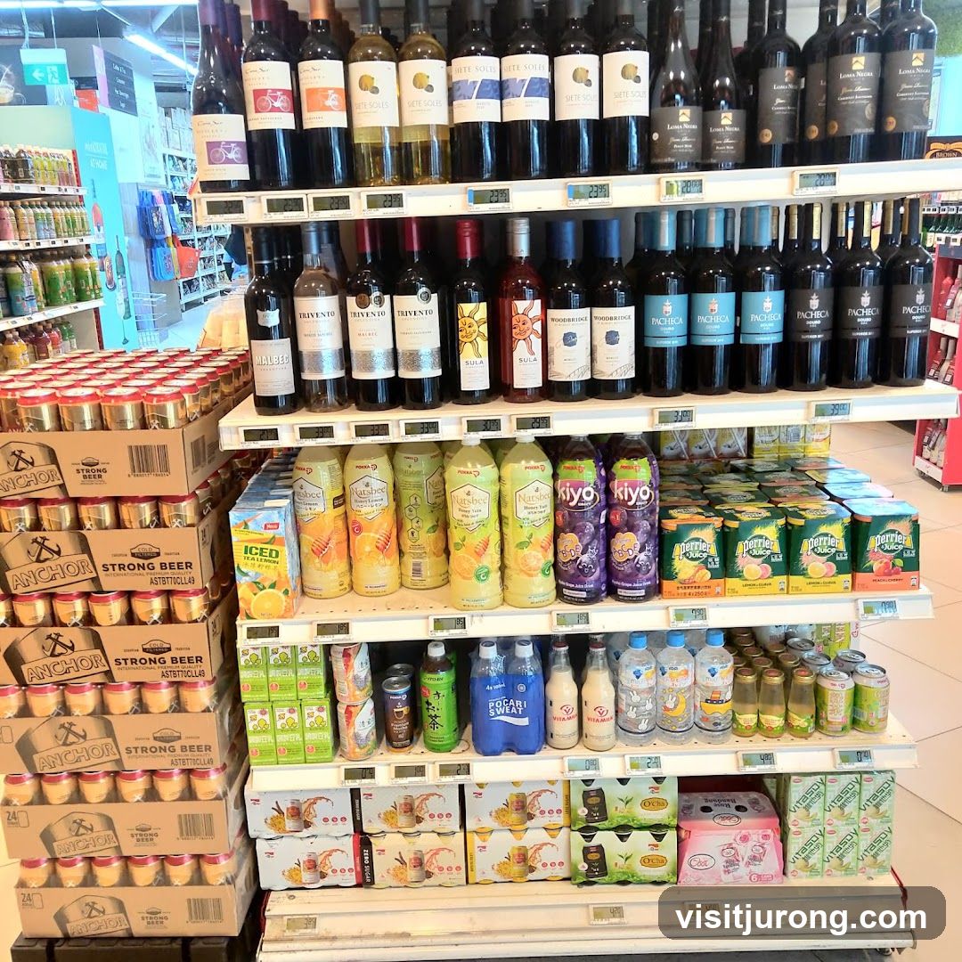 Beverage aisle in a supermarket