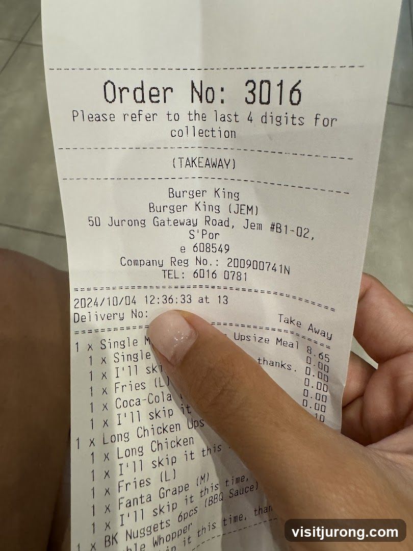 Burger King Receipt