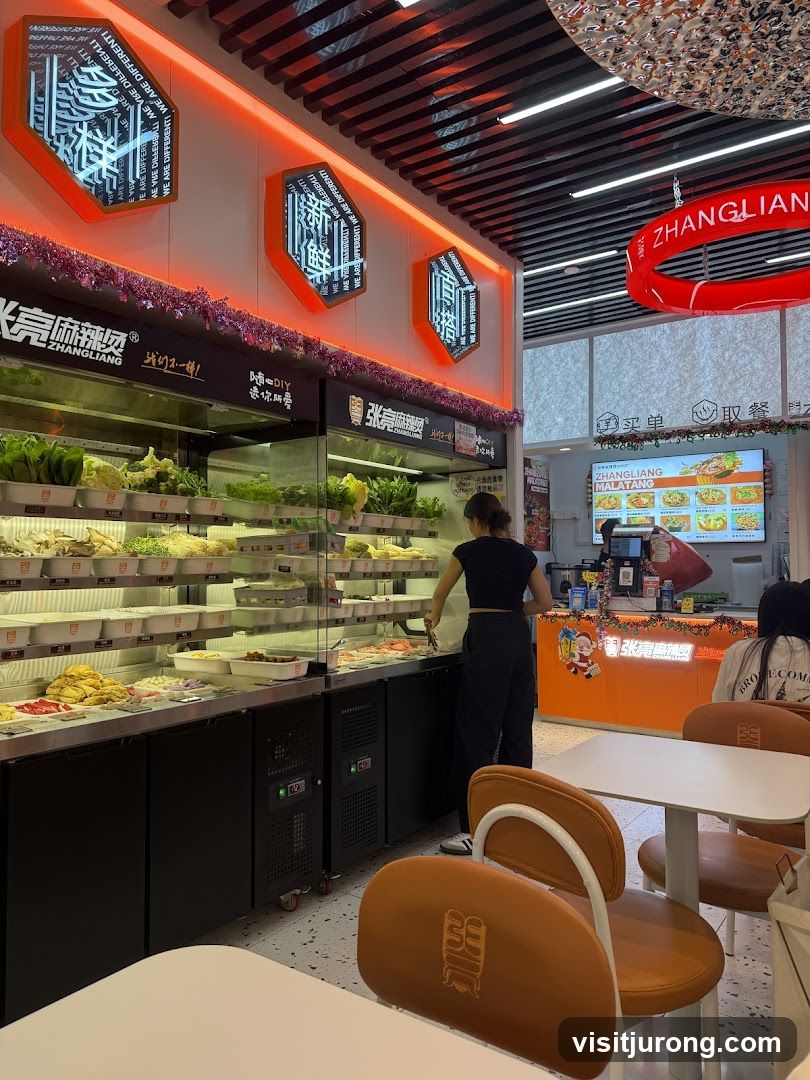 Restaurant Interior with Food Display
