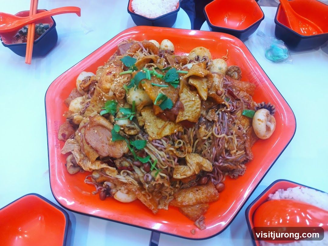 Spicy Noodle Dish with Seafood and Meat