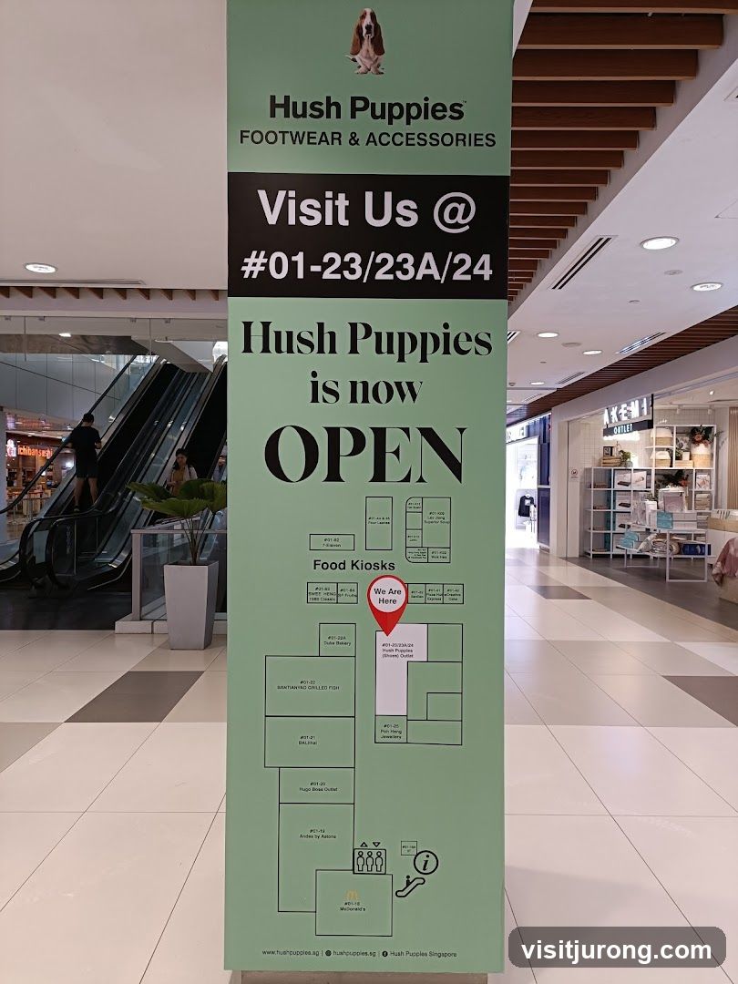 Hush Puppies Store Opening Sign