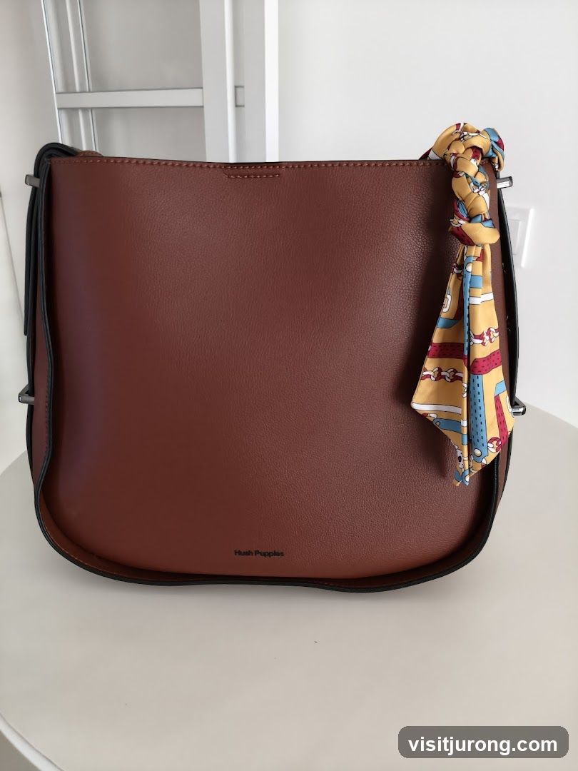 Brown Handbag with Scarf