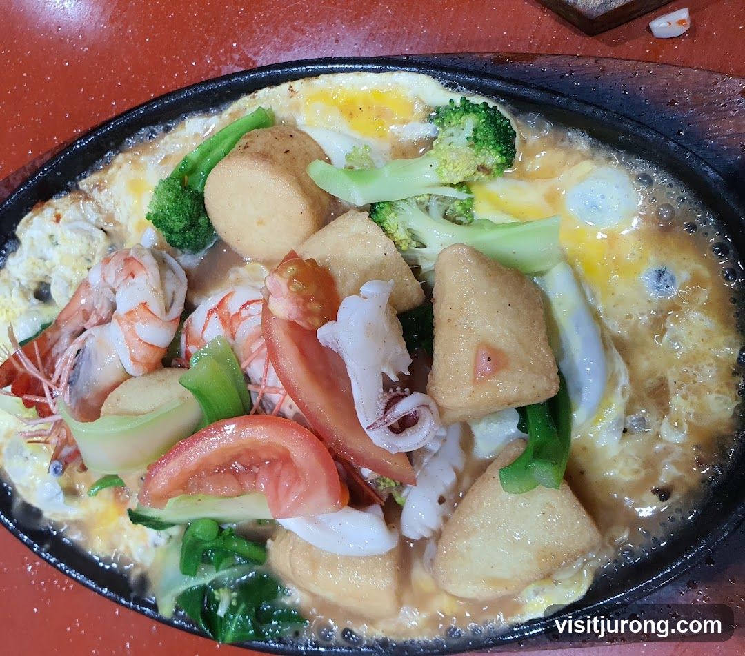 Sizzling Seafood and Tofu Dish