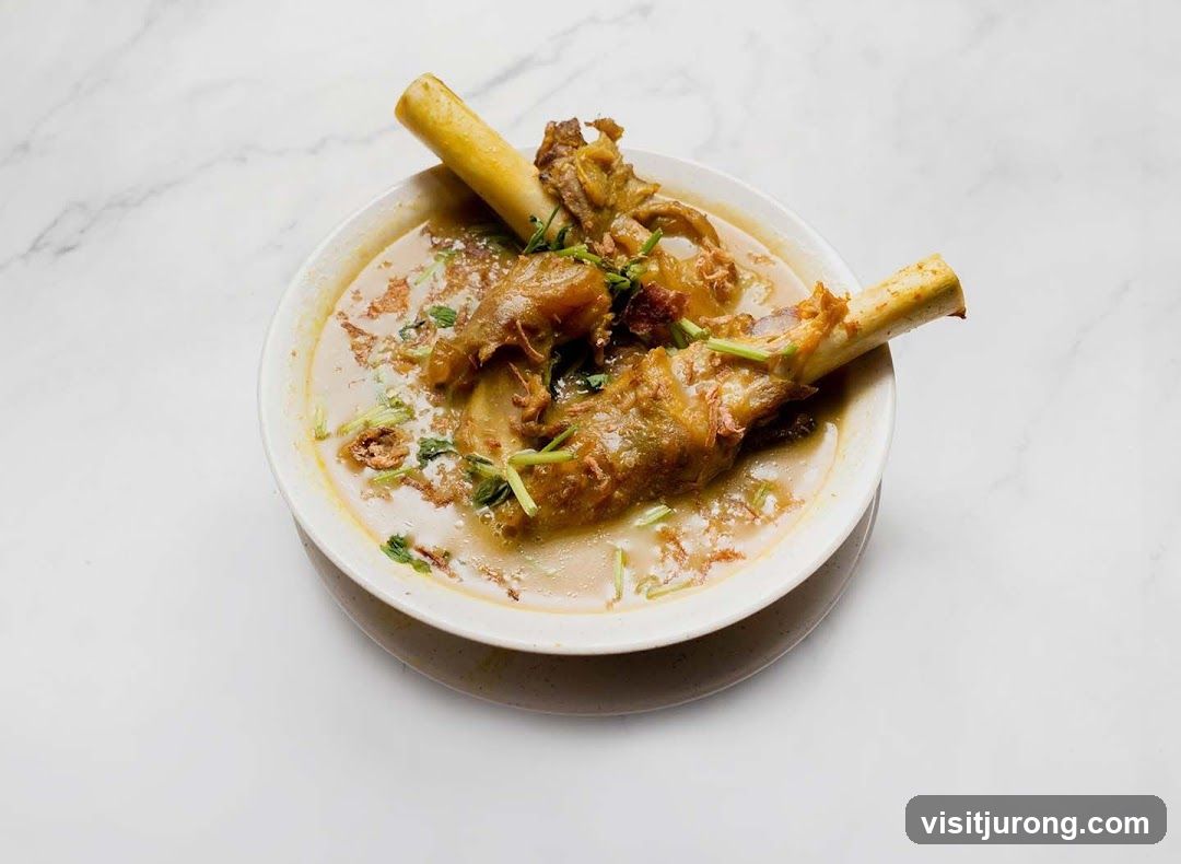 Bowl of Soup with Meat and Bones