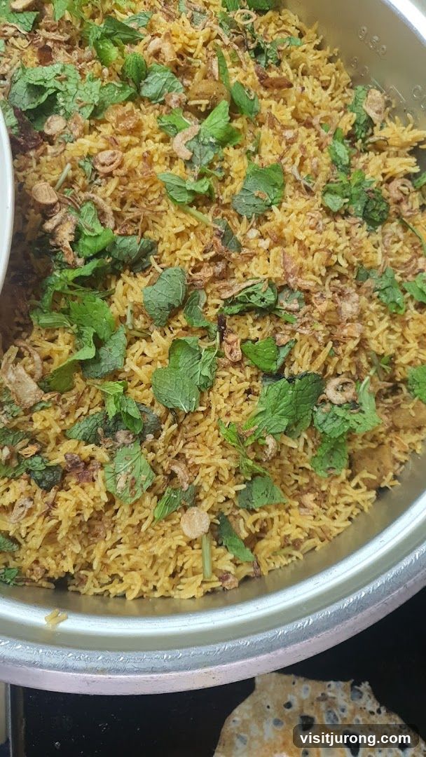 Biryani with Mint and Fried Onions