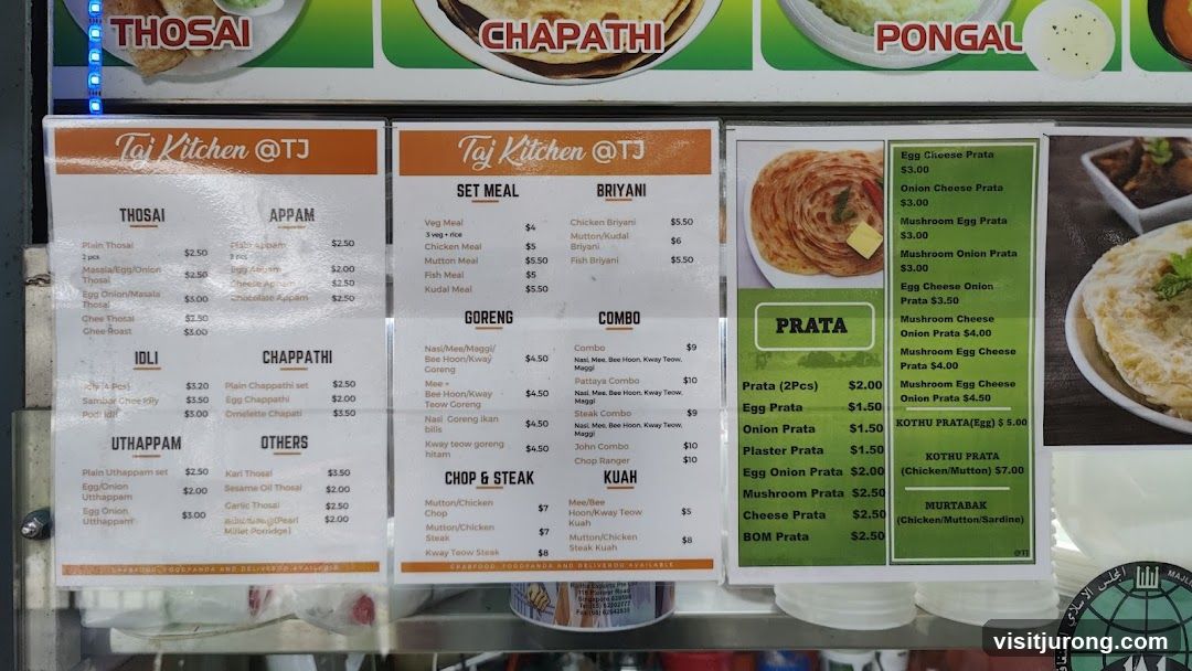 Taj Kitchen @TJ Menu