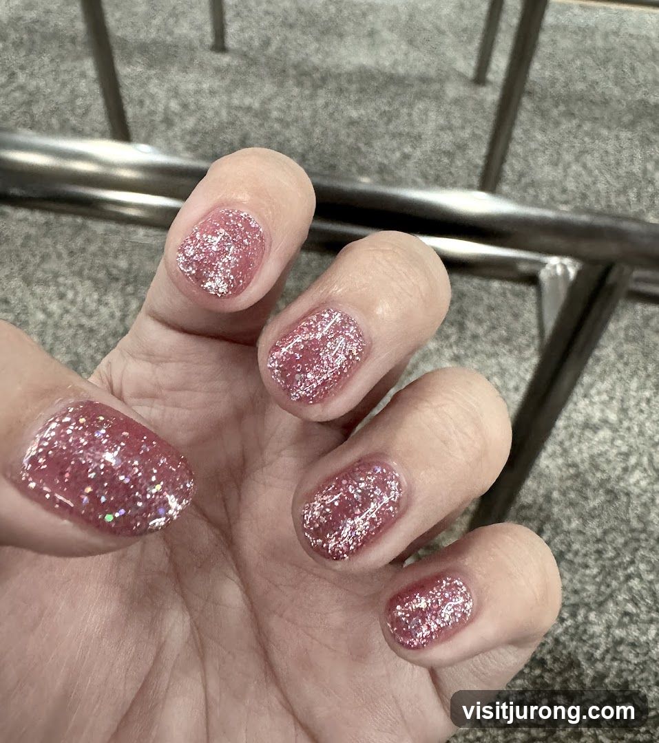 Sparkling Pink Nails