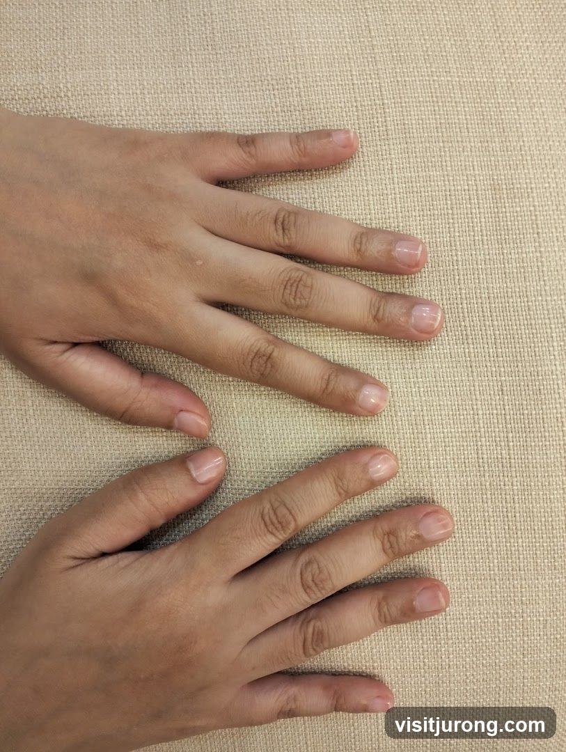 Hands with short, natural nails
