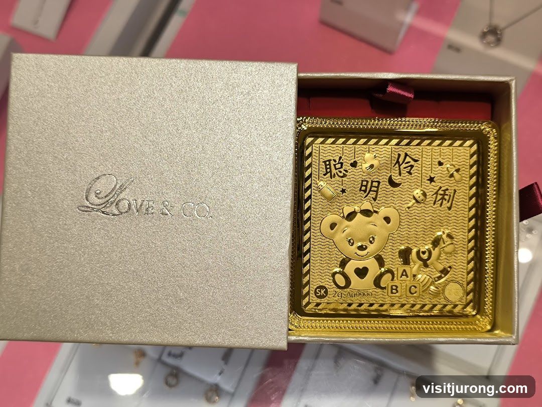 Gold Bar with Teddy Bear Design