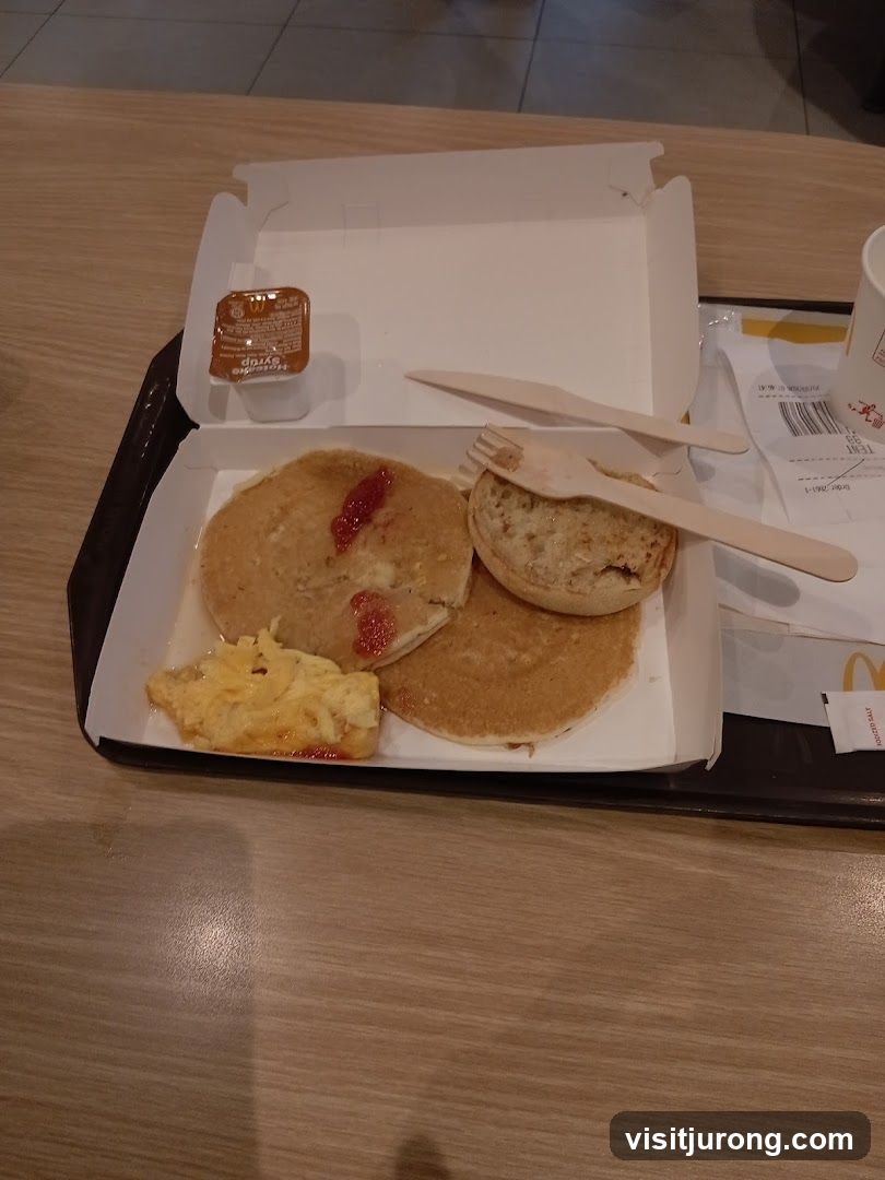Pancakes and Scrambled Eggs Meal