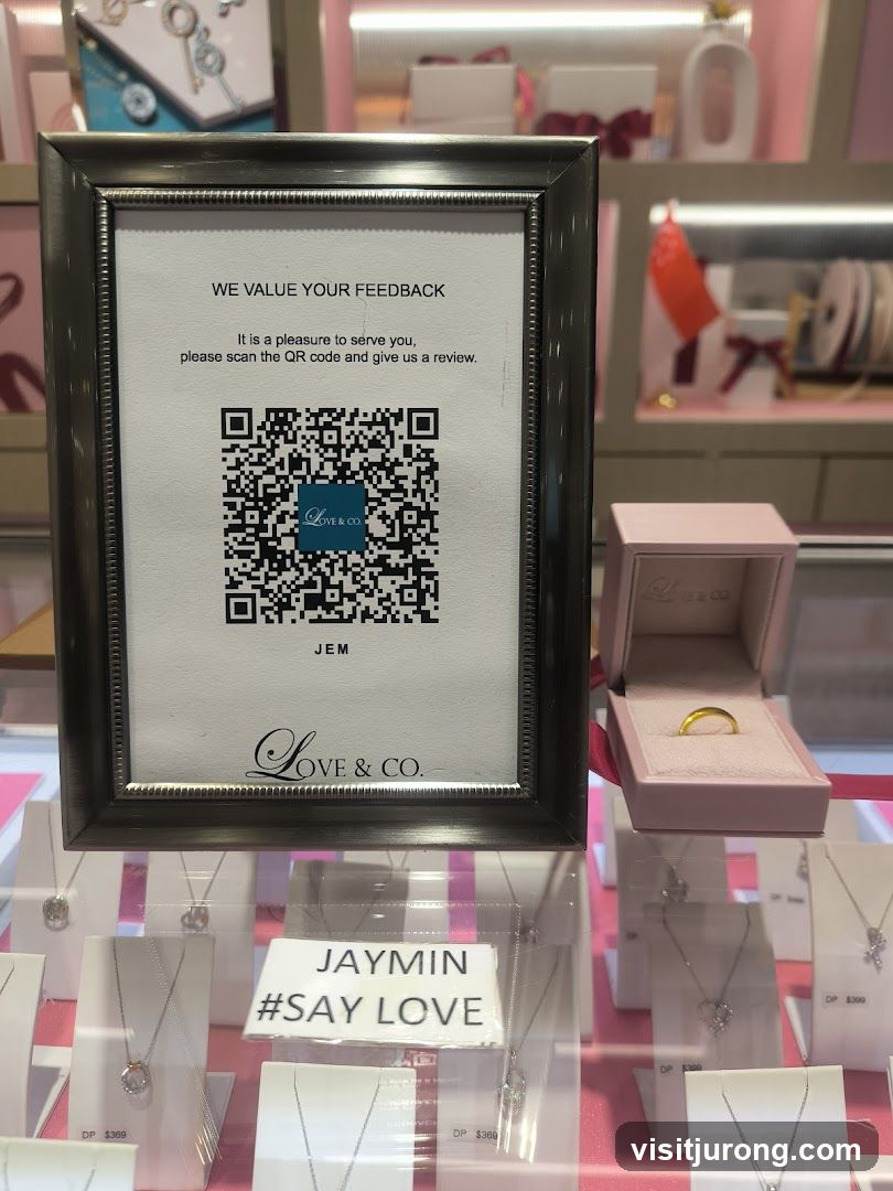 Jewelry store feedback sign