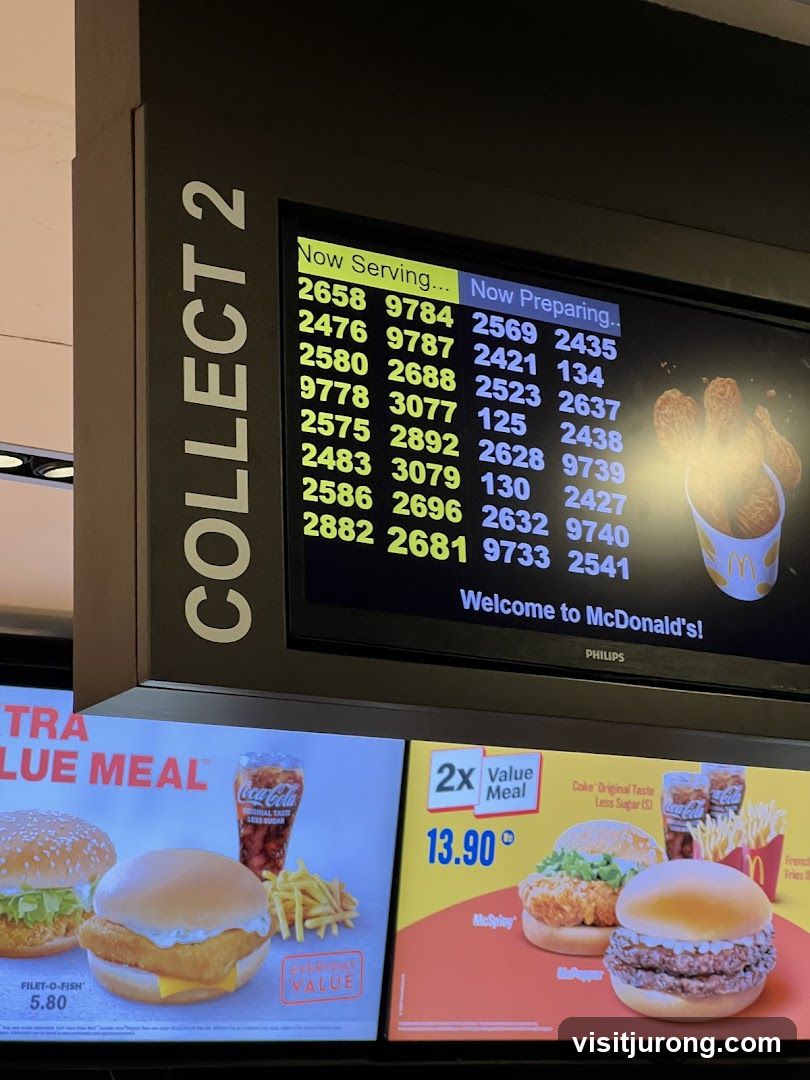 McDonald's Order Display and Menu
