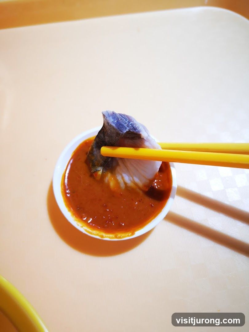 Dipping Fish in Sauce